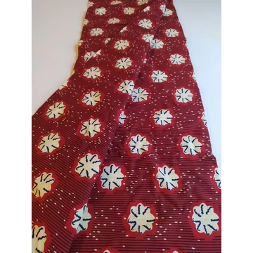Meggypiros virág afrikai textil