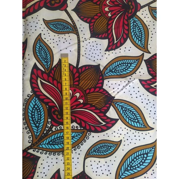 Mangó virágos afrikai textil