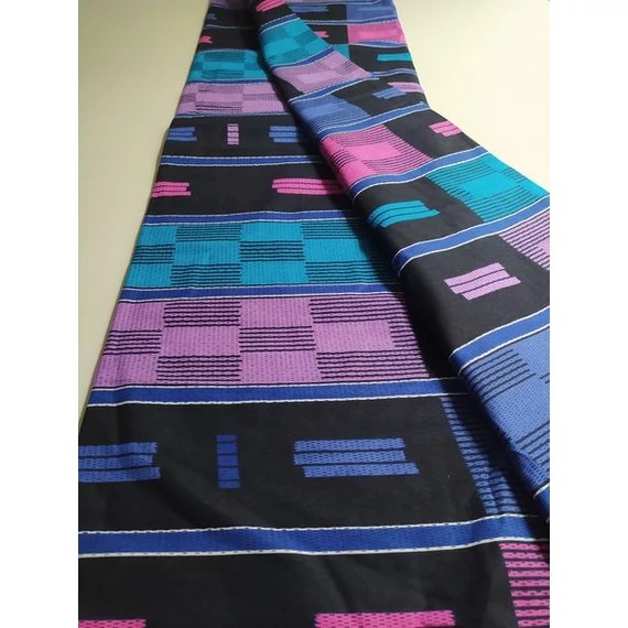 Pink csíkos szövött afrikai textil