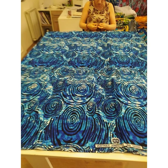 Királykék batik afrikai textil