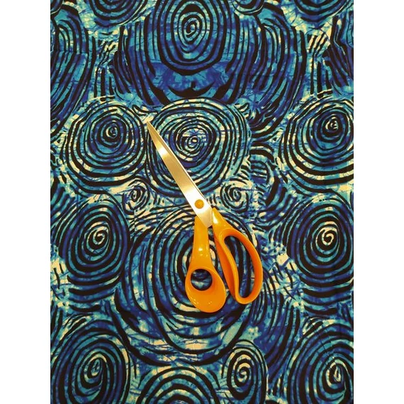 Királykék batik afrikai textil