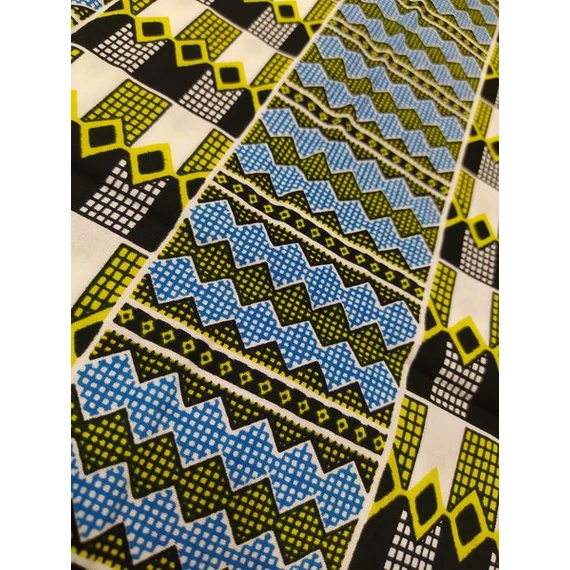 Világoskék kente afrikai pamutvászon