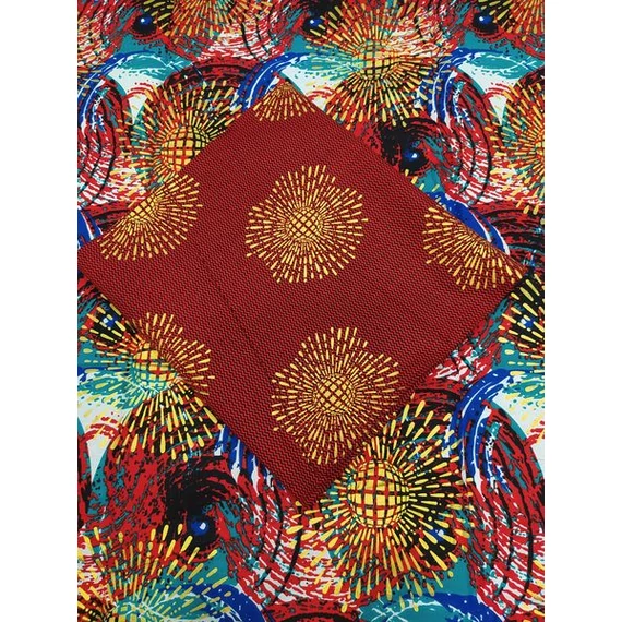 Piros tűzijáték afrikai textil