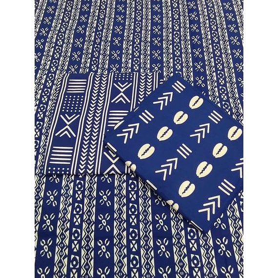 Királykék bogolán afrikai textil