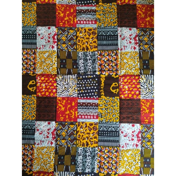 Ocelot patchwork mintás afrikai pamutvászon