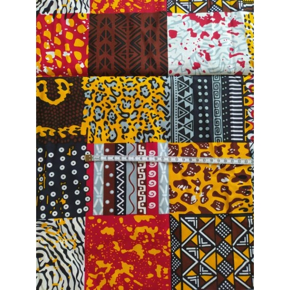 Ocelot patchwork mintás afrikai pamutvászon