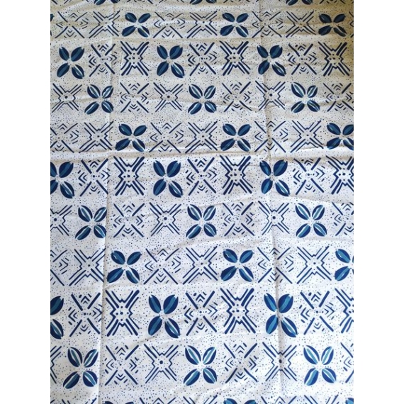 Fehér-kék bogolán afrikai textil