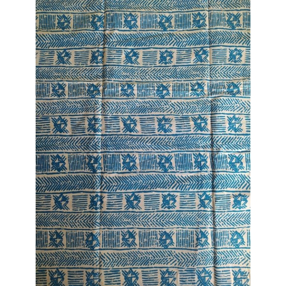 Kék-fehér bogolán afrikai textil