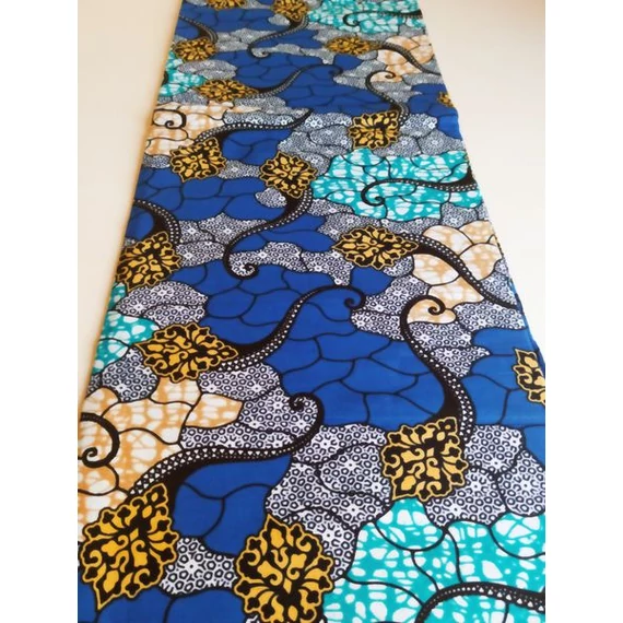 Királykék türkiz afrika textil