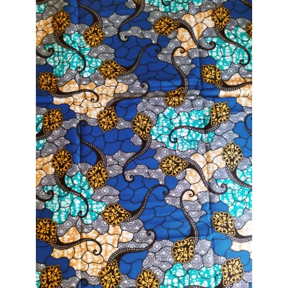 Királykék türkiz afrika textil