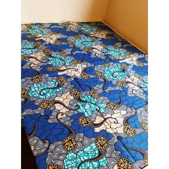 Királykék türkiz afrika textil