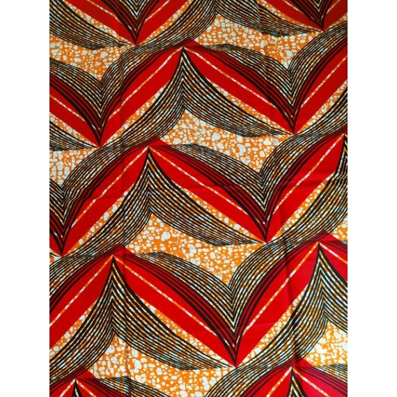 Piros hullámos afrika textil