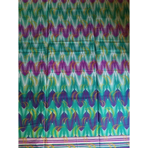 Türkiz-lila bordűrös afrika textil