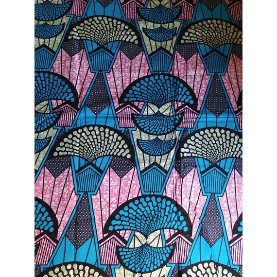 Kék rózsaszín afrika textil