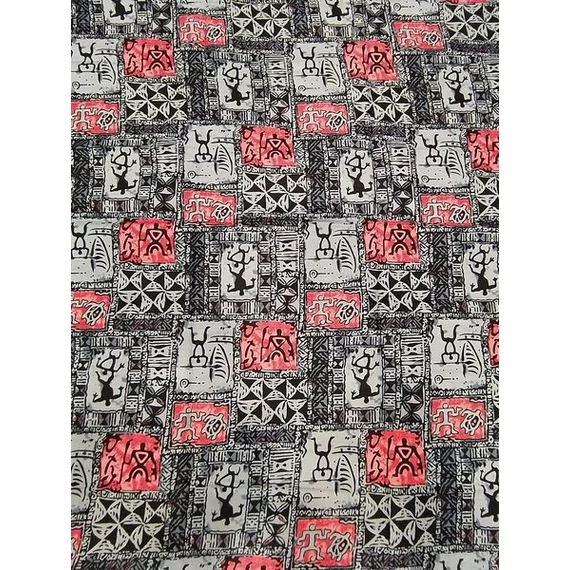 Szürke emberkék afrikai textil