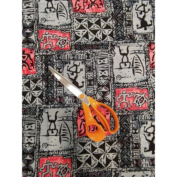 Szürke emberkék afrikai textil