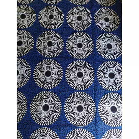 Kék-fehér mandala afrikai textil
