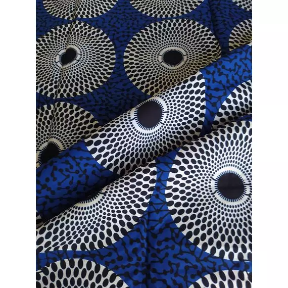 Kék-fehér mandala afrikai textil