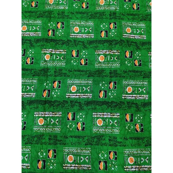 Zöld bogolán afrikai textil