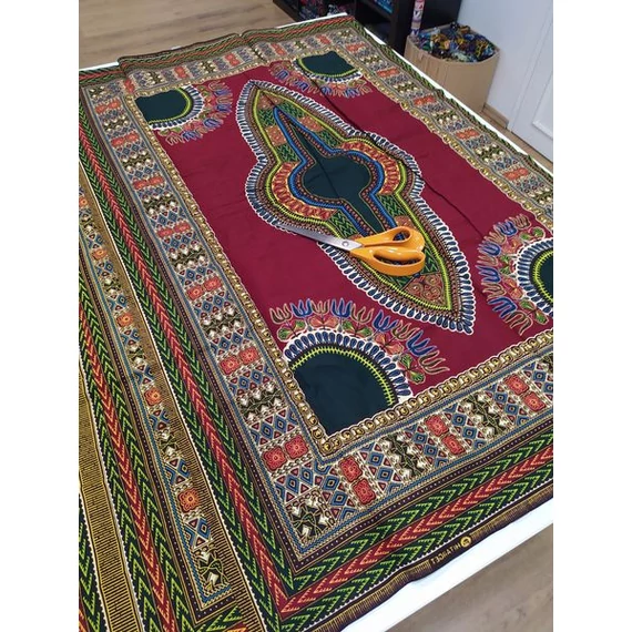 Bordó dashiki afrikai textil