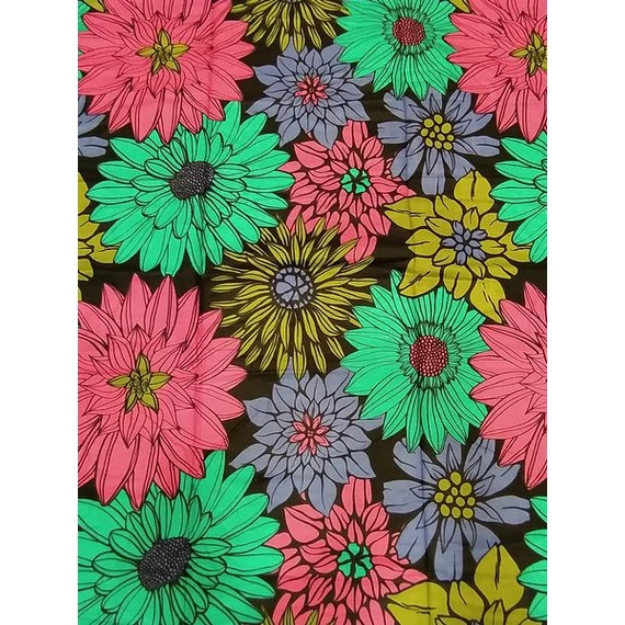 Pink virágos duplika afrikai textil