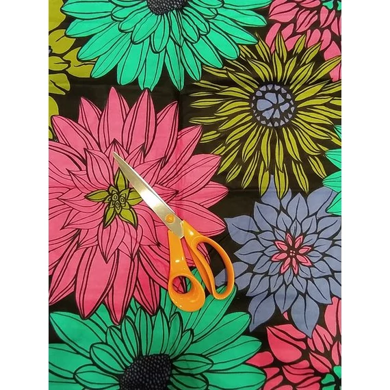 Pink virágos duplika afrikai textil