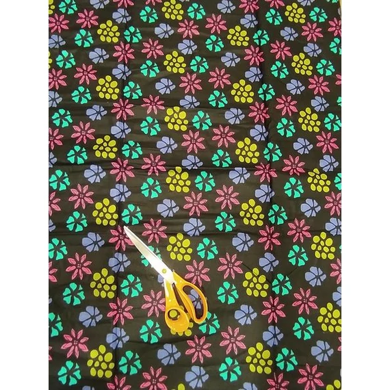 Pink virágos duplika afrikai textil