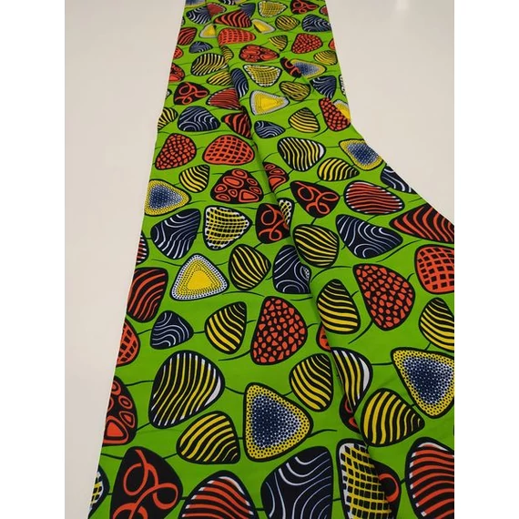 Zöld kavicsos afrikai textil