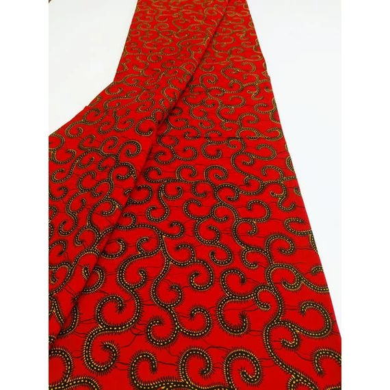 Meggypiros indás afrikai textil