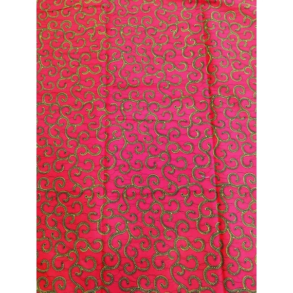 Meggypiros indás afrikai textil
