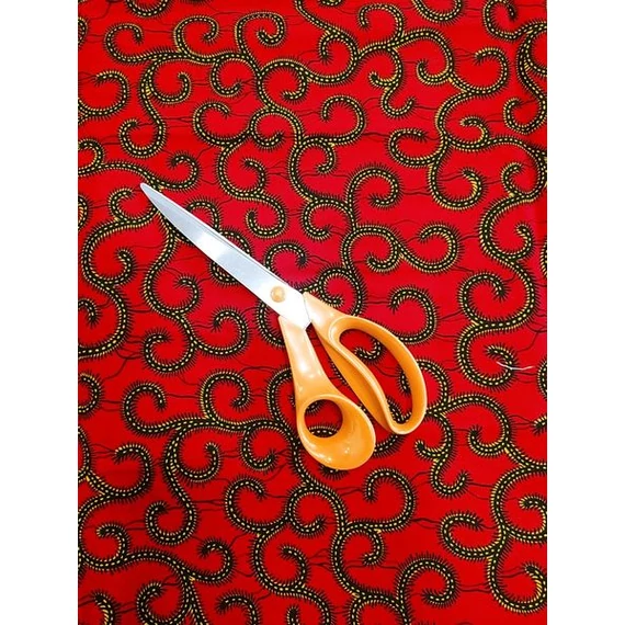 Meggypiros indás afrikai textil