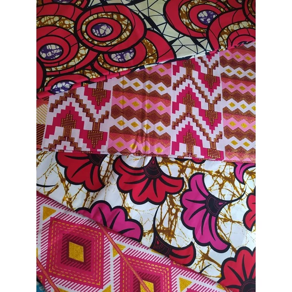 Málnás karikás afrikai textil