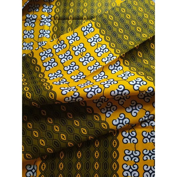 Olíva csíkos afrikai textil