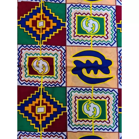 Zöld adinkra mintás afrikai textil