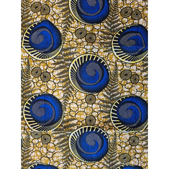 KIrálykék virágos afrikai textil