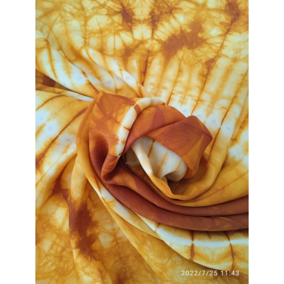 Okkersárga batikolt selyem