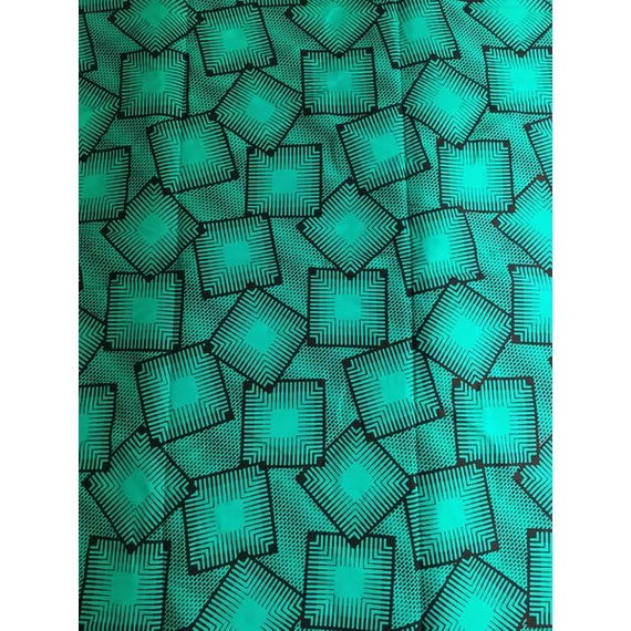Türkiz négyzetek afrikai textil
