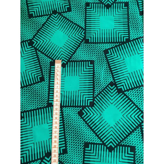 Türkiz négyzetek afrikai textil