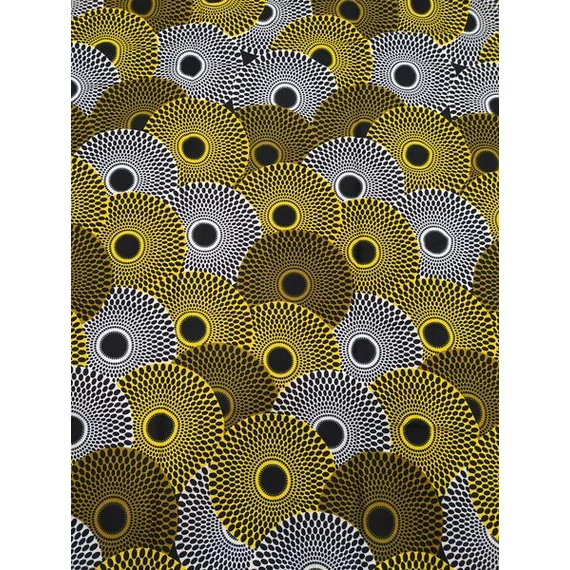 Sárga pénzeső afrikai textil