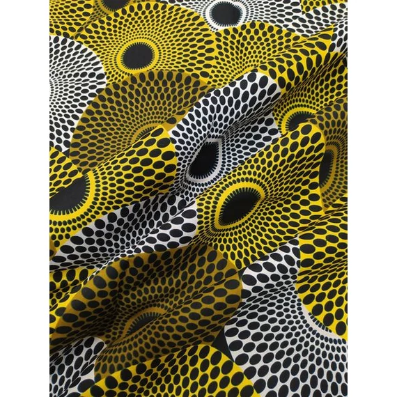 Sárga pénzeső afrikai textil