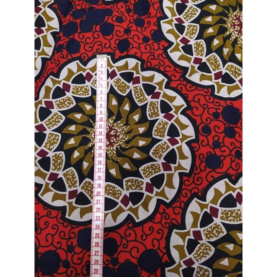 Piros arany mandala afrikai pamutvászon
