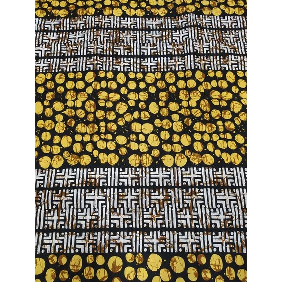 Mustár batikolt afrikai textil