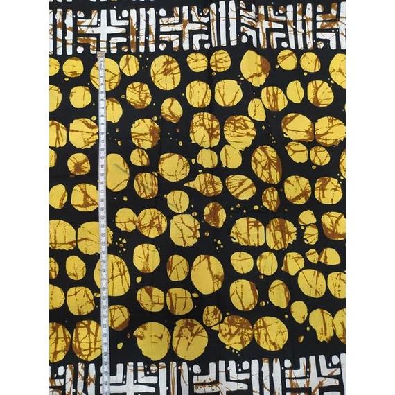 Mustár batikolt afrikai textil