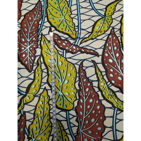 Fényes őszi levelek afrikai textil