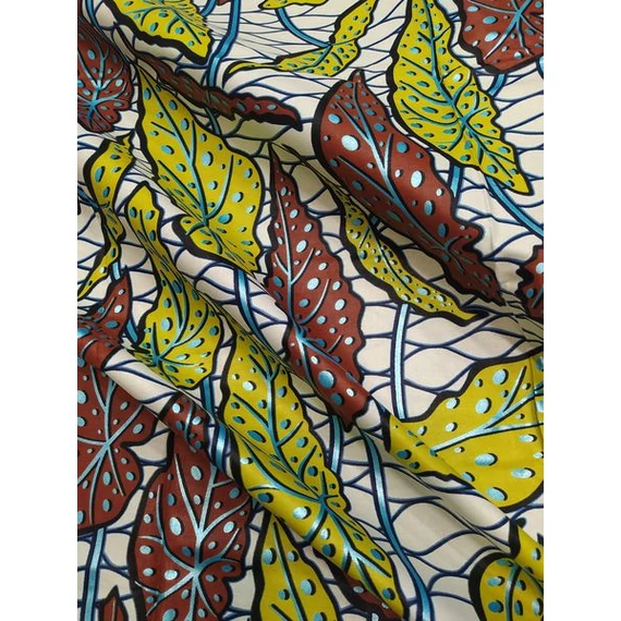 Fényes őszi levelek afrikai textil