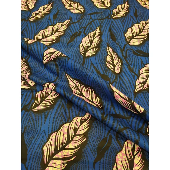 Királykék tollas afrikai textil