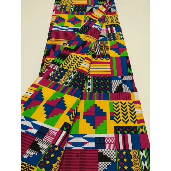 Színes kente afrikai pamutvászon