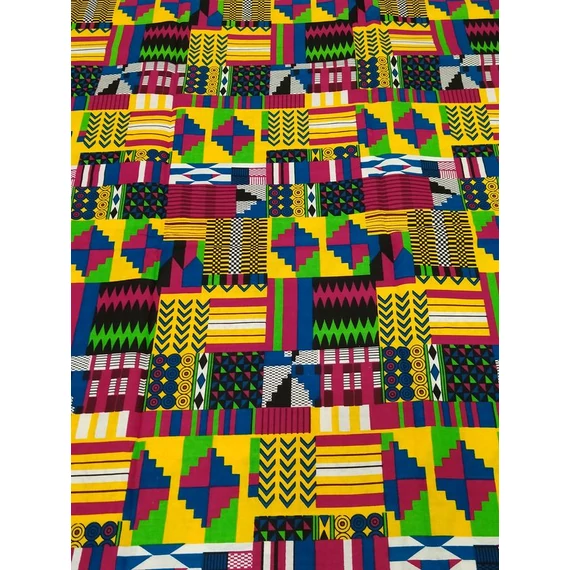 Színes kente afrikai pamutvászon