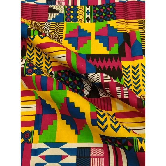 Színes kente afrikai pamutvászon