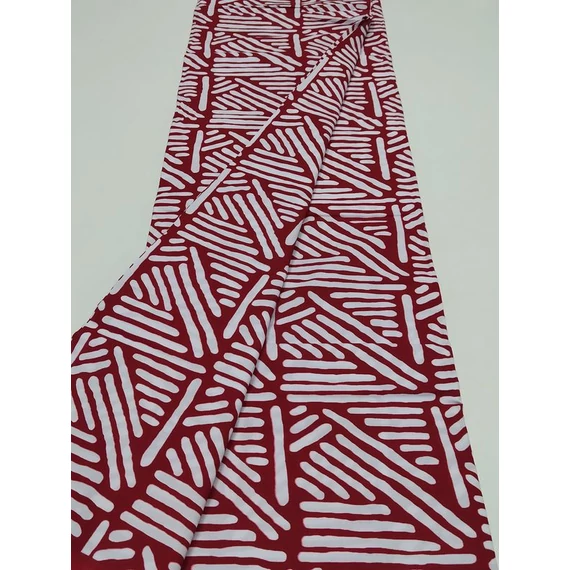 Bordó-fehér bogolán afrikai textil